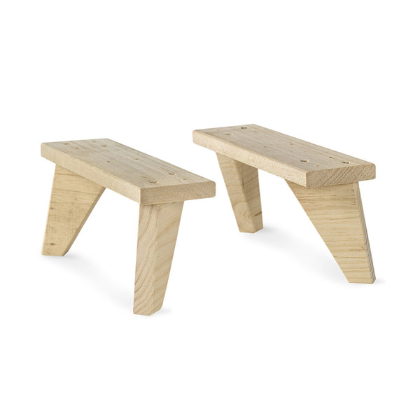 Set of 2 Dinamic Solid Pine Legs 13.5x9x31cm Astigarraga