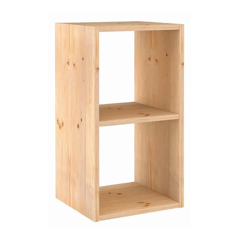 Modular Shelving 2 Cubes Dynamic Solid Pine 36.2x33x70.8cm Astigarraga