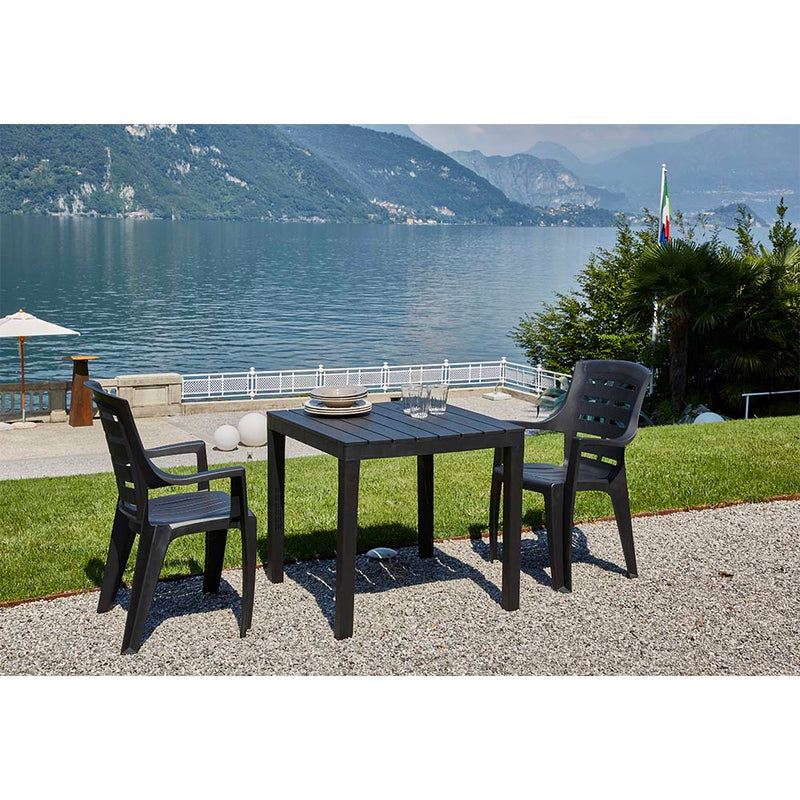 Square Garden Table Color: Black 78X78X72Cm Model: Bali Ipae Progarden