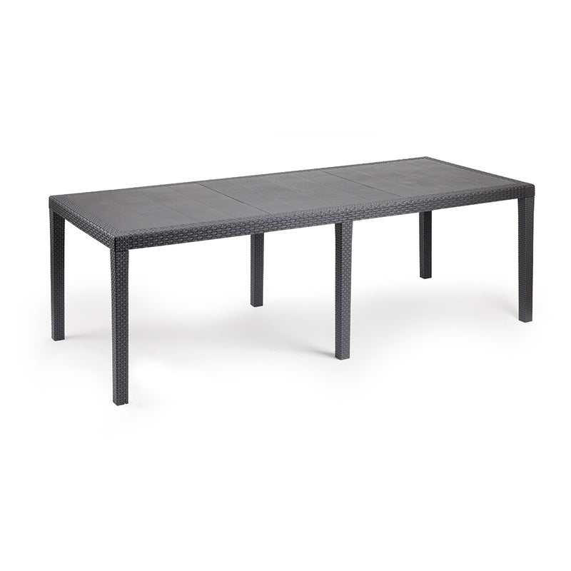 Extendable Outdoor Table Made of Polypropylene, Color: Anthracite 72X150/220X90Cm Ipae Progarden