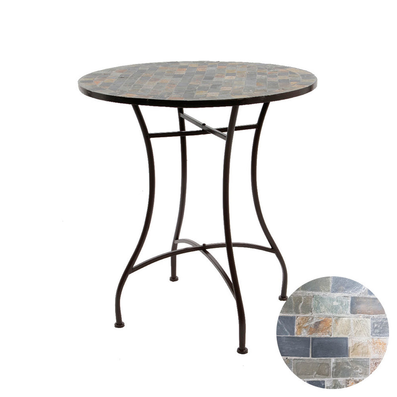 Metal/Mosaic Table Color: Brown Ø70X77Cm Stuttgart Model For Outdoor