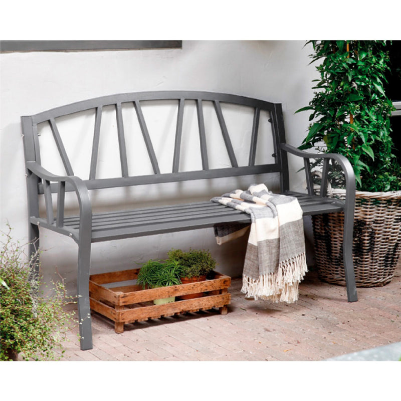 Iron Bench Color: Gray 123X53X86Cm For Outdoor