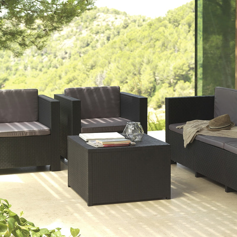 Garden/Terrace Set of 2 Armchairs + 1 Sofa + 1 Table, Diva Tropea Grafit Sp Berner