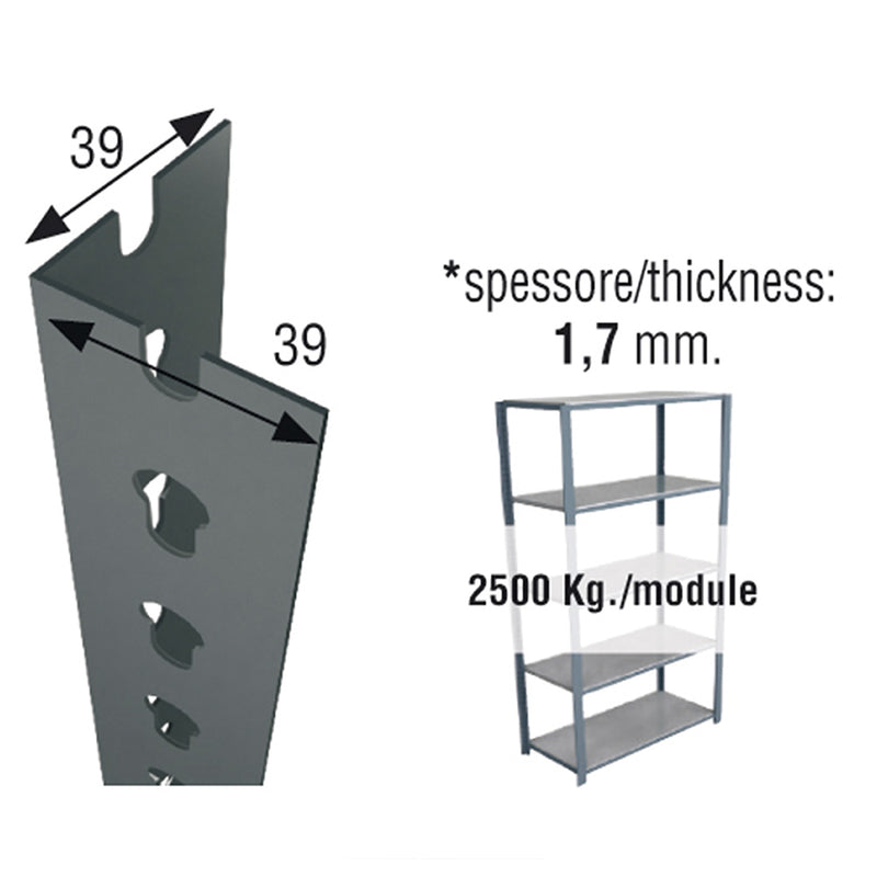 Sclick Profile P/40 2000Mm Grey. Simon Rack