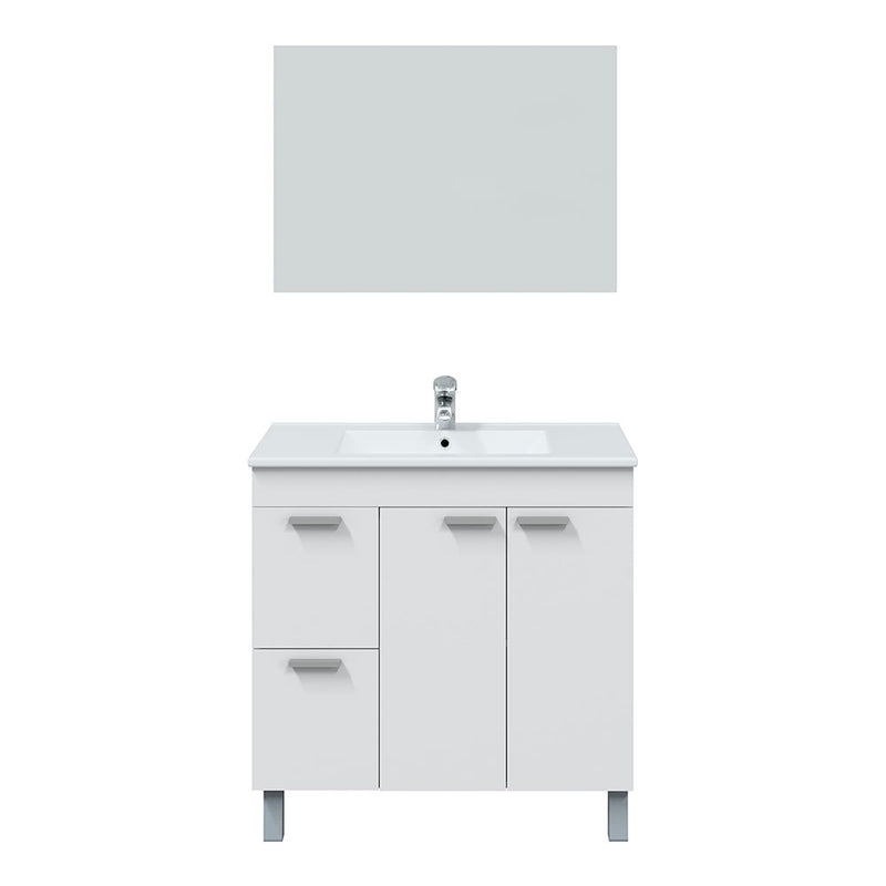 Aktiva 80 2 Doors + 2 Drawers + Mirror Washbasin Cabinet