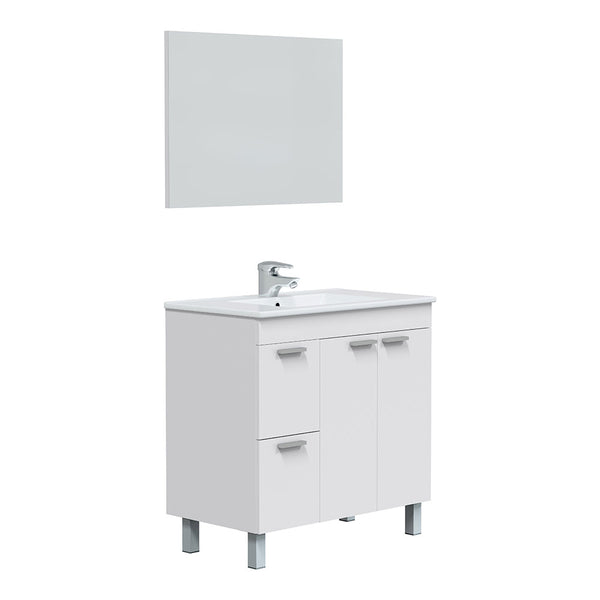 Aktiva 80 2 Doors + 2 Drawers + Mirror Washbasin Cabinet