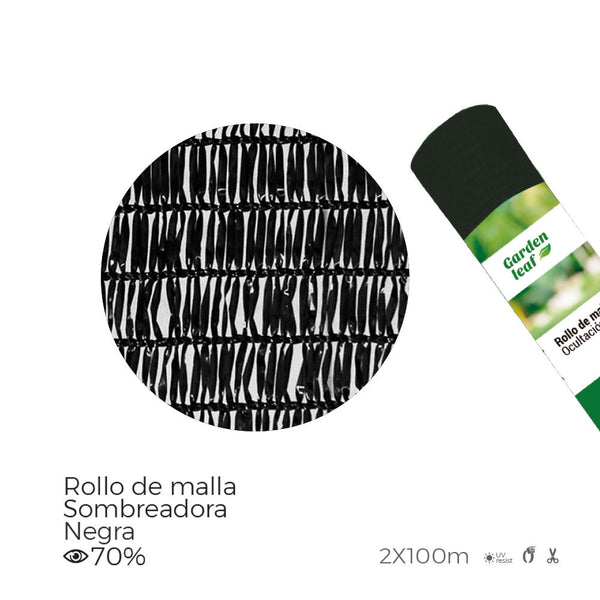 Rollo De Malla Sombreadora, Color Negro 70% 2X100M Edm