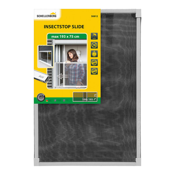 Mosquito Net With Fixed Extendable Frame White Aluminum 75X100-193Cm Shellenberg