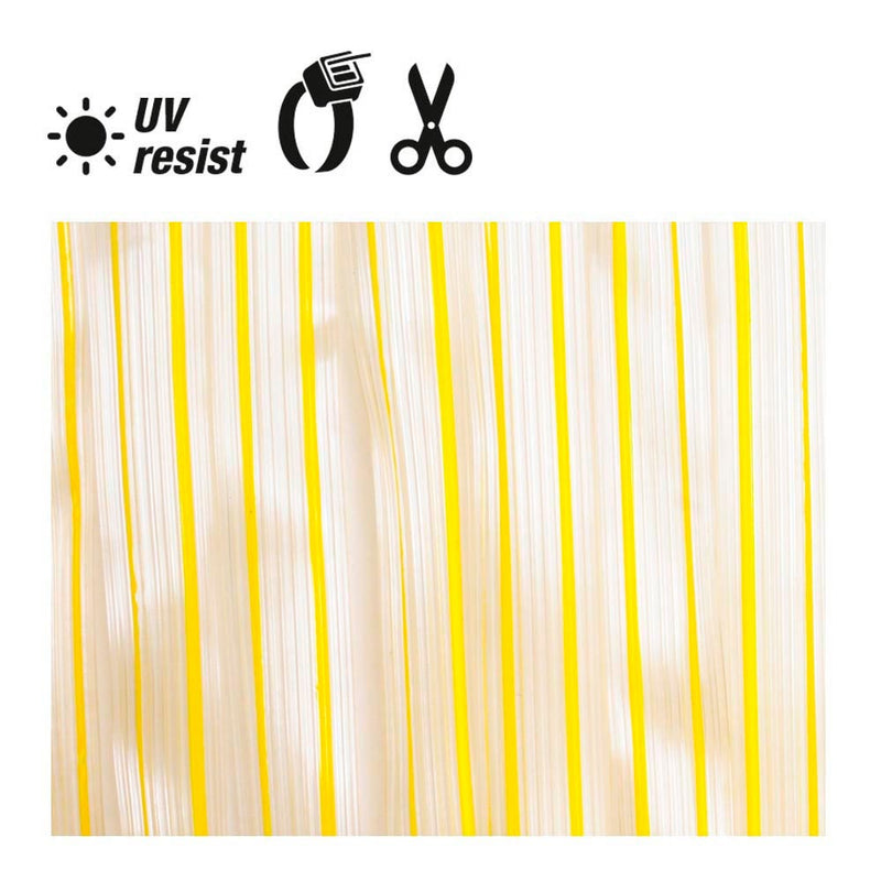 Plastic Tape Curtain, Yellow-Transparent Color 32 Strips 90X210Cm Edm