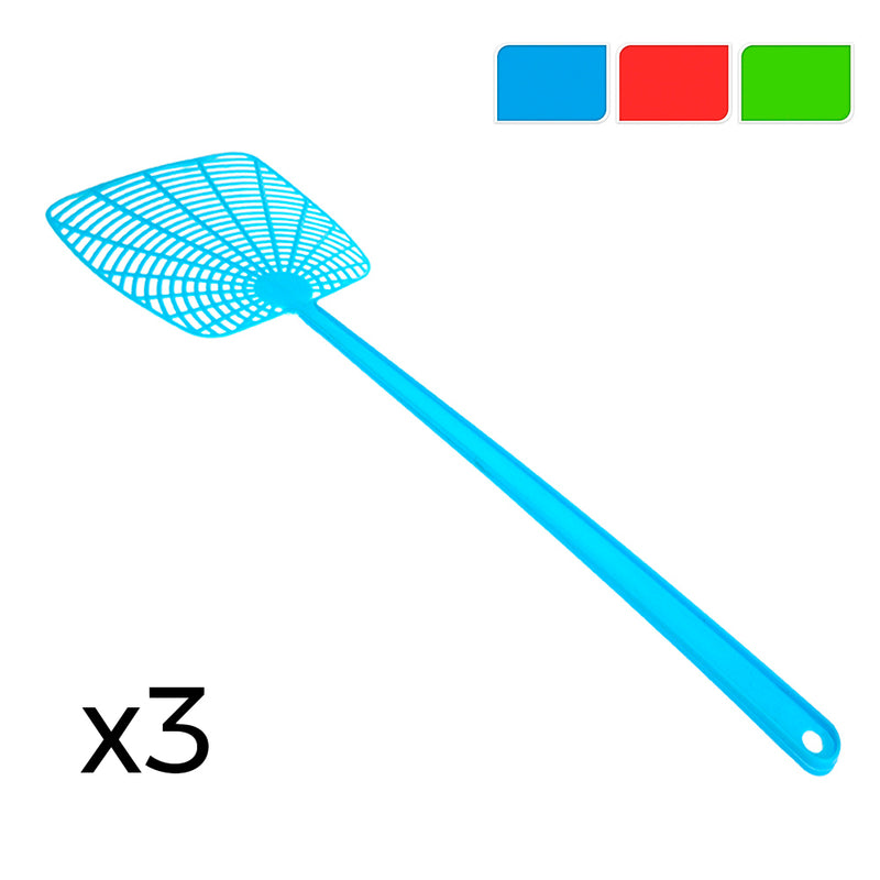 Pack of 3 Fly Swatters in Assorted Colors/Models