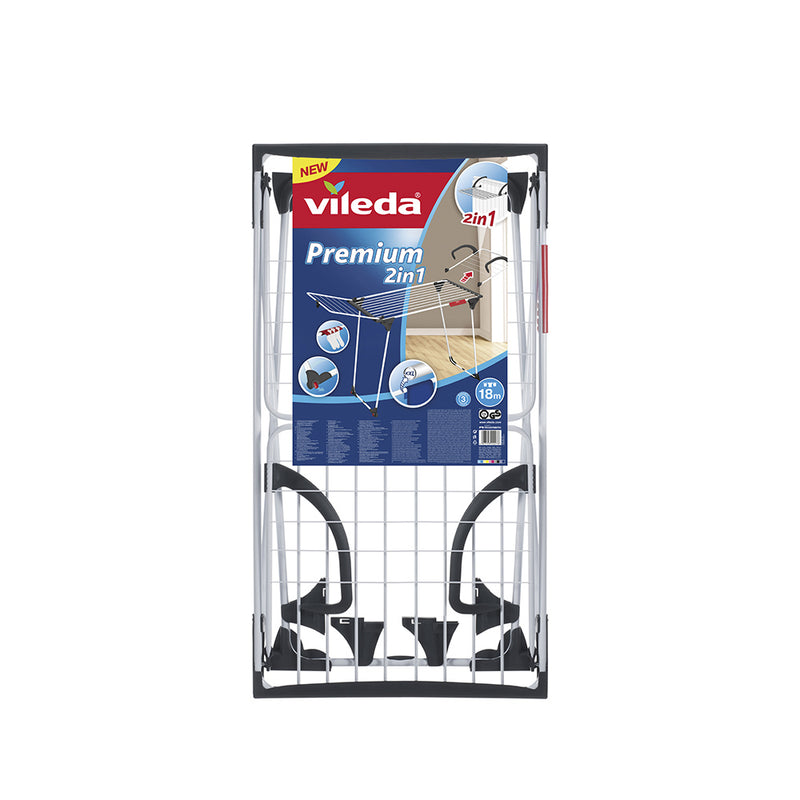 Vileda 157332 Premium 2 in 1 Clothesline, Hanging Space: 18M