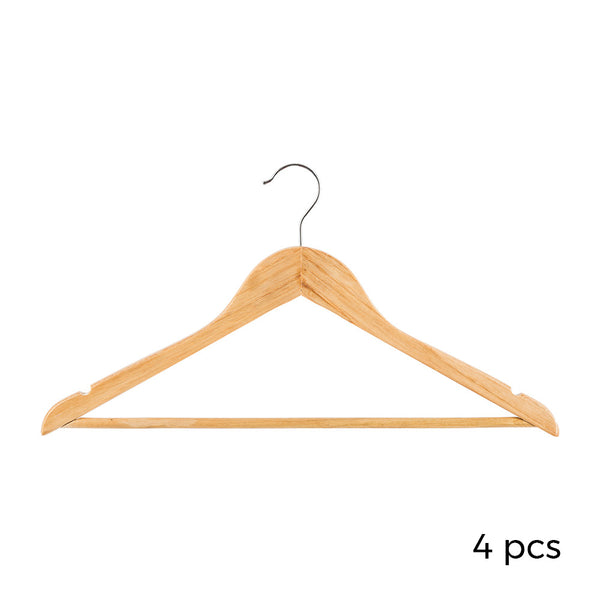 Pack of 4 Wooden Hangers 44x23cm