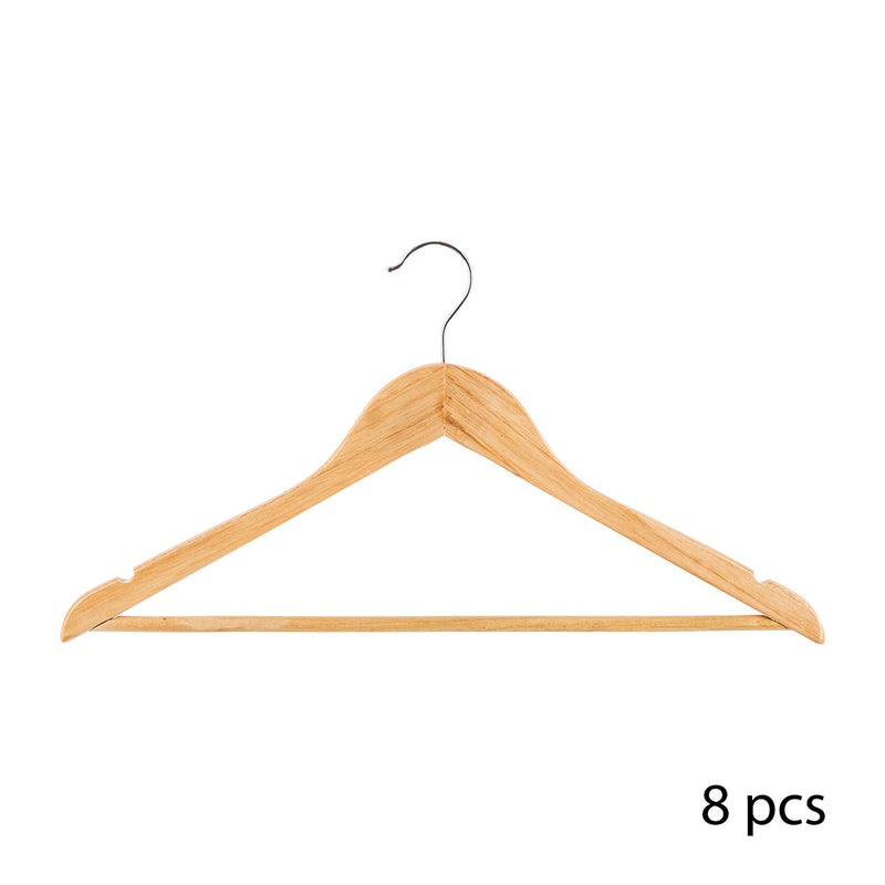 Pack of 8 wooden hangers 45x23.5cm