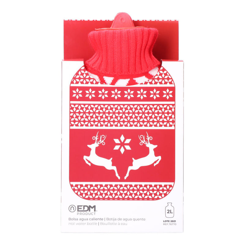 Hot Water Bottle, Nordic Reindeer Model 2 L Edm