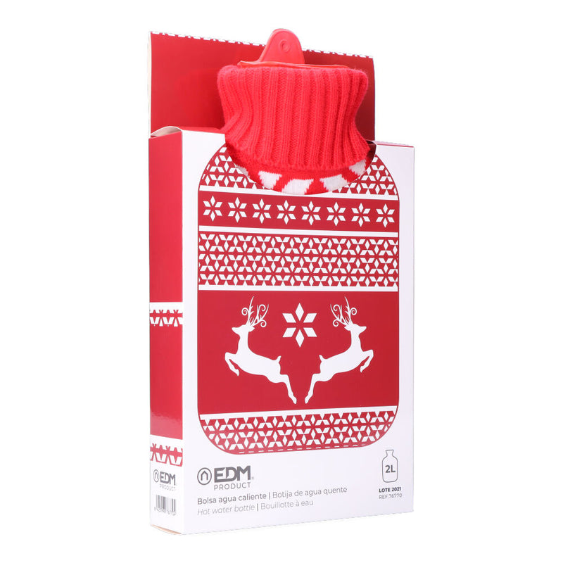 Hot Water Bottle, Nordic Reindeer Model 2 L Edm