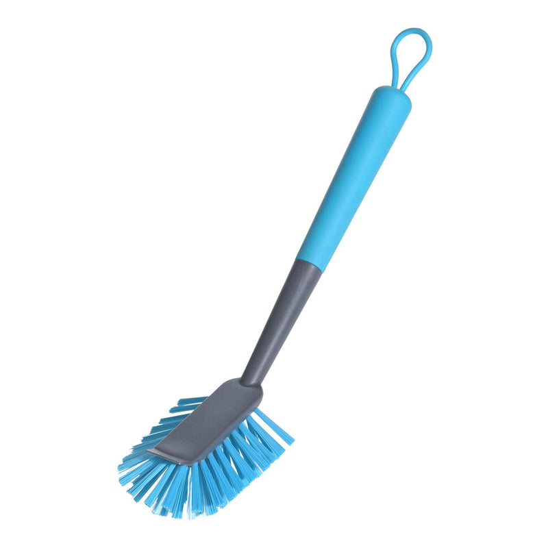 Dishwashing Brush With Non-Slip Handle 6x7x32cm Grey And Turquoise