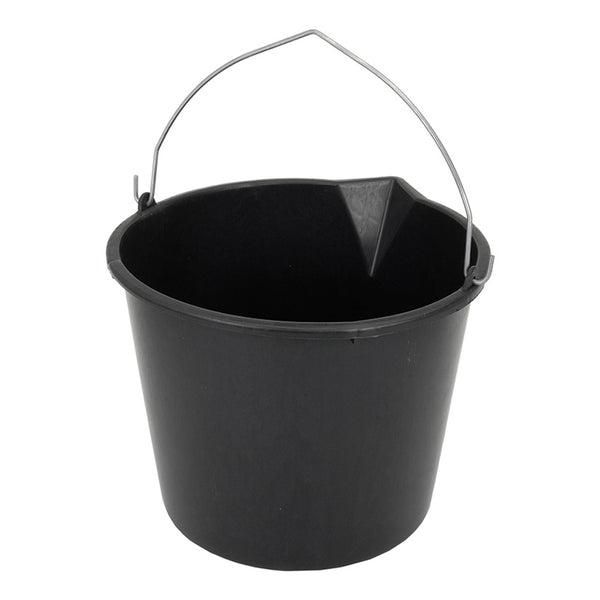 Black bucket with handle 12L