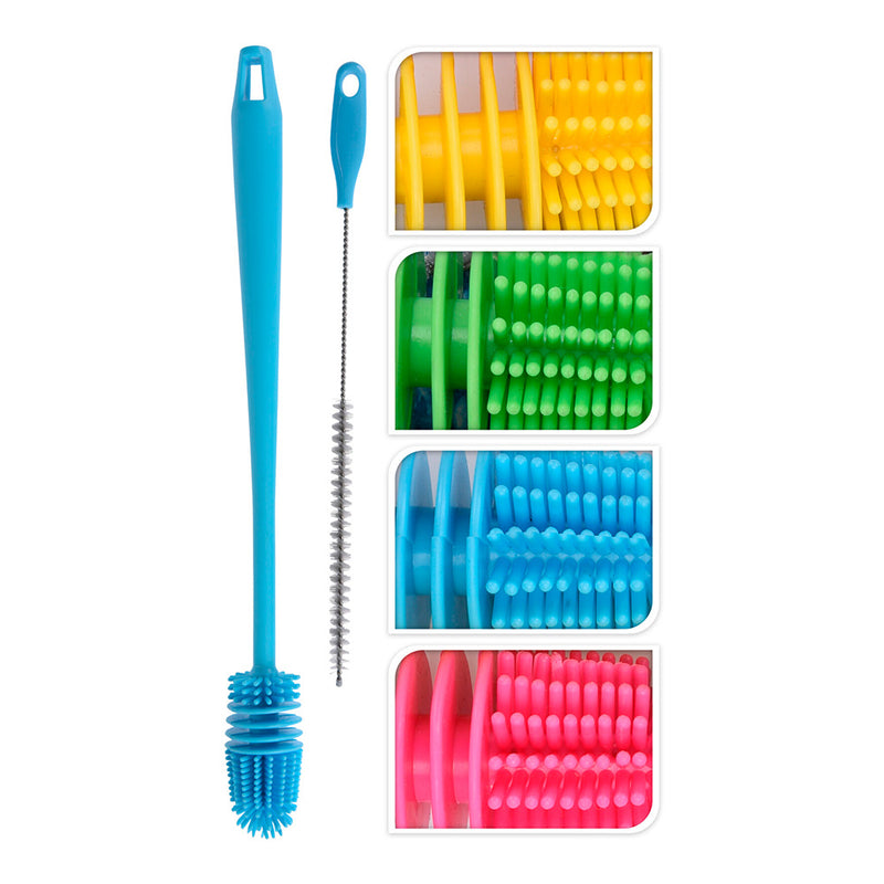 Set of 2 Bottle Cleaning Brushes Assorted Colors Assorted Colors / Models