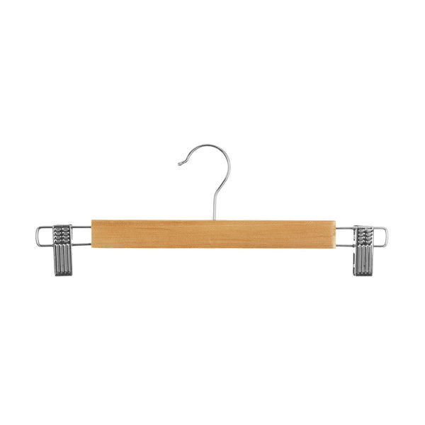 Set of 3 Metal Hangers with Wooden Detail for Trousers 33.5x12cm