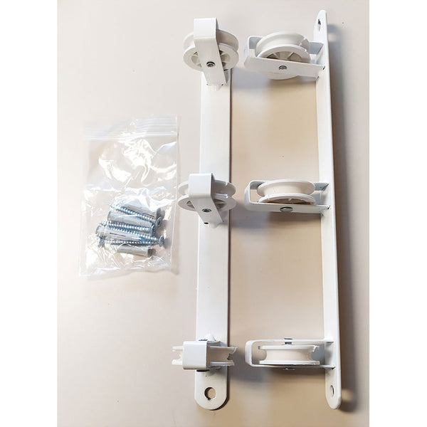 Basic Wall Clothesline With 3 Pulleys White 37x5x5cm