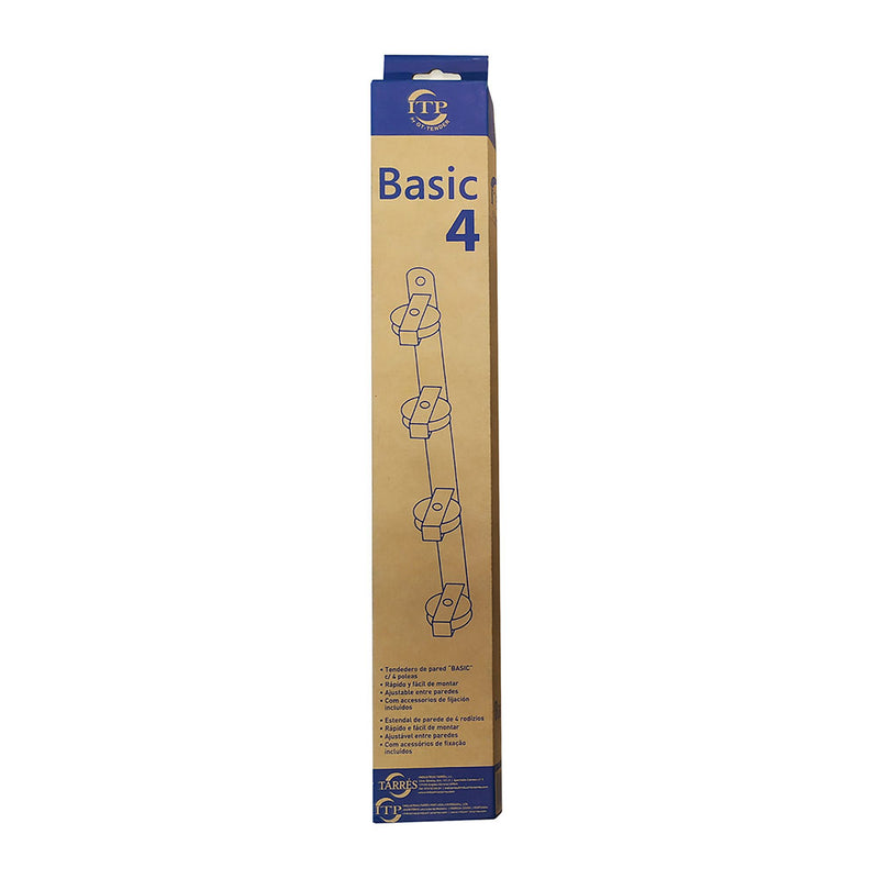 Basic Wall Clothesline With 4 Pulleys White 47x5x5cm