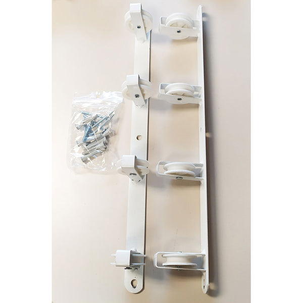 Basic Wall Clothesline With 4 Pulleys White 47x5x5cm