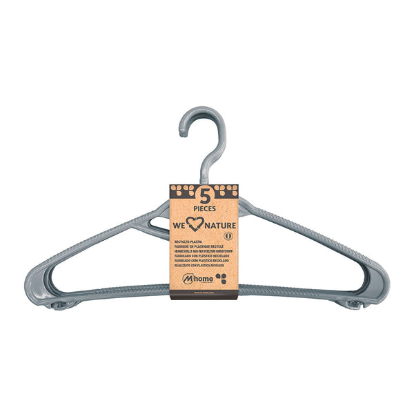 Pack of 5 We Nature Recycled Plastic Hangers Assorted Colors 42cm x 7mm