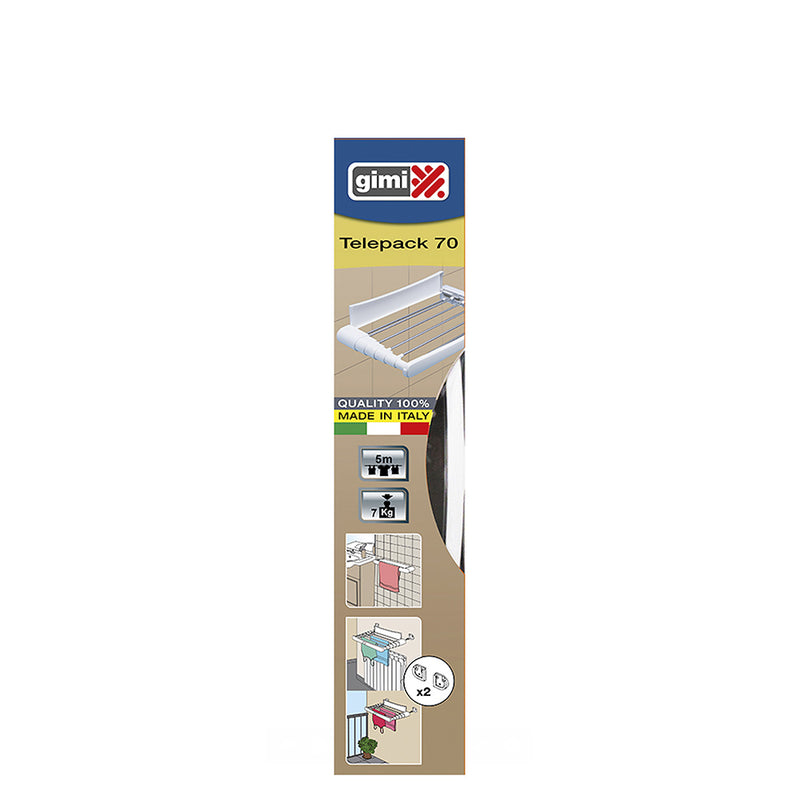 Telepack 70 Wall Clothesline, 5M Hanging Space Gimi 153791