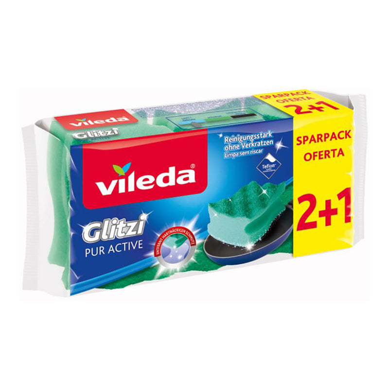 Su Glitzi Pur Active 2+1 Scouring Pad 172568 Vileda