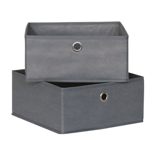 Lot of 2 Storage Boxes 28x28x13cm Nonwoven Fabric Mondex