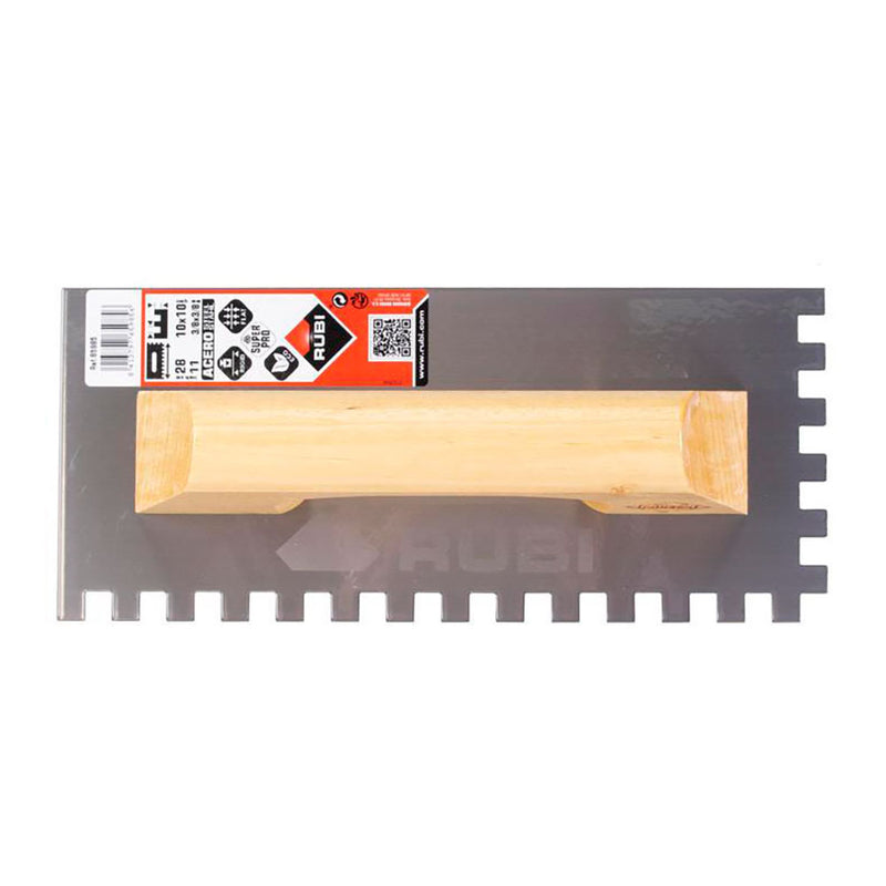 Steel Comb 28Cm, (10X10) Closed Wooden Handle 65985 Rubi