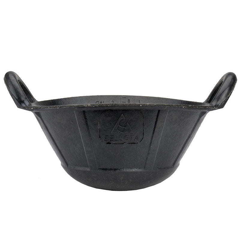 Spart 9 L bucket made of black resistant rubber.