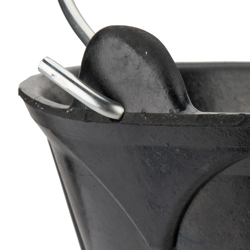 Italian Black Rubber Bucket 10 L, With Metal Handle.