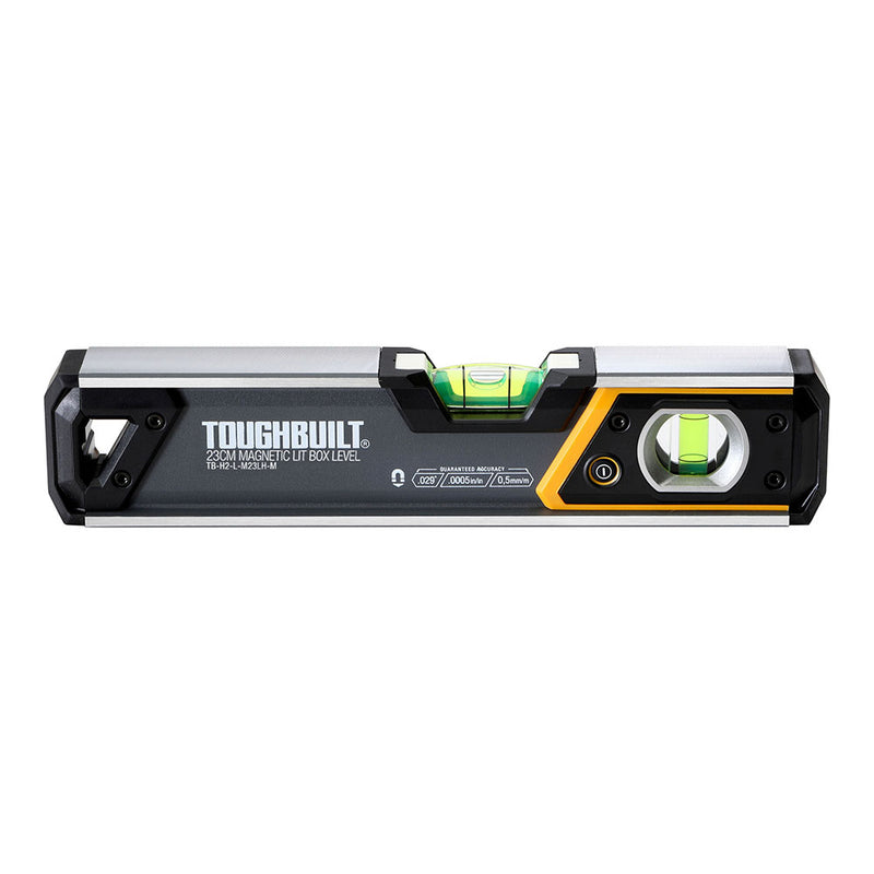 Toughbuilt 23cm Tubular Magnetic Level Illuminated Bubble TB-H2-L-M23-LH-M