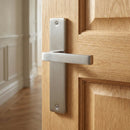 Manilla modelo '8003' de acero inoxidable con placa rectangular para puertas