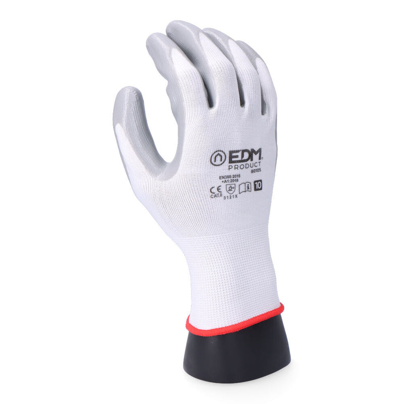 DIY Glove Polyester Nitrile Coated Size 7 Edm