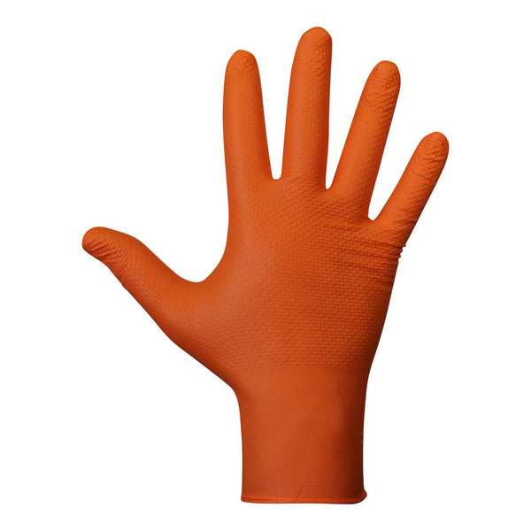 Guante Agility Grip Nbr S/Polvo Naranja T7. Caja 50 Und. Juba