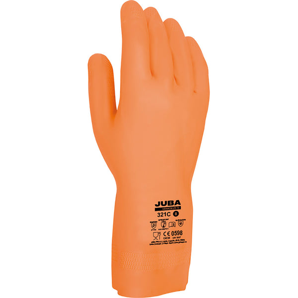 Guante De Trabajo Látex/Neopreno Naranja Talla 6 Juba