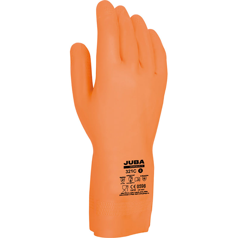 Guante De Trabajo Látex/Neopreno Naranja Talla 7 Juba