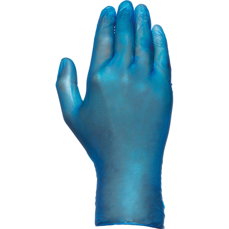 Box of 100 Disposable Blue Vinyl Gloves Powder-Free Size 7 Juba