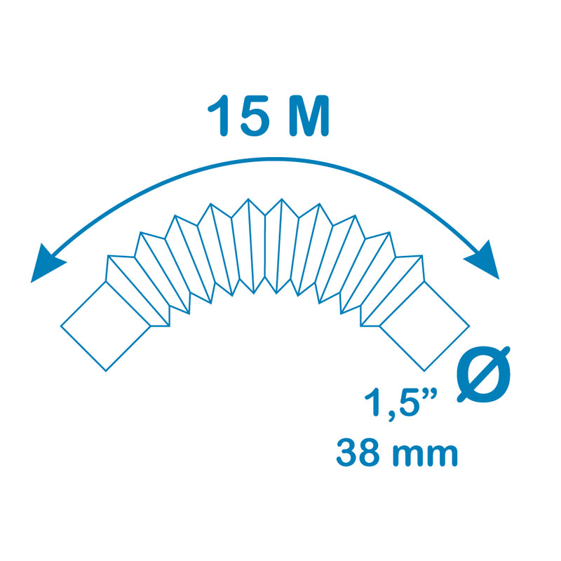 Manguera Autoflotante Ø3,8Cm 15M Color Azul Pe Edm