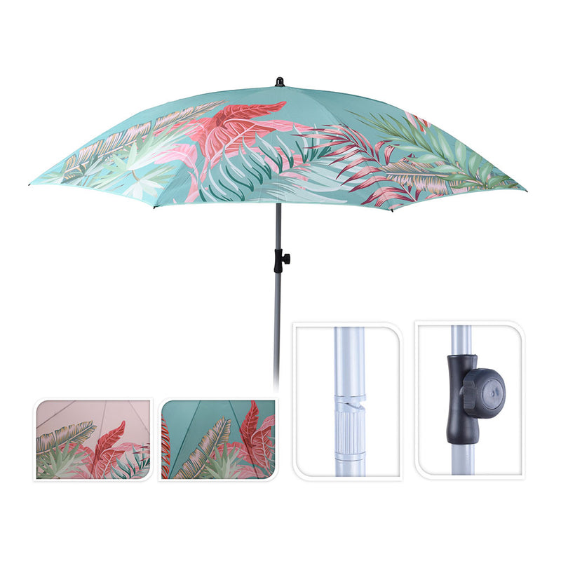 Adjustable Beach Umbrella Ø160cm Animal Print Model Assorted Colors Assorted Colors / Models