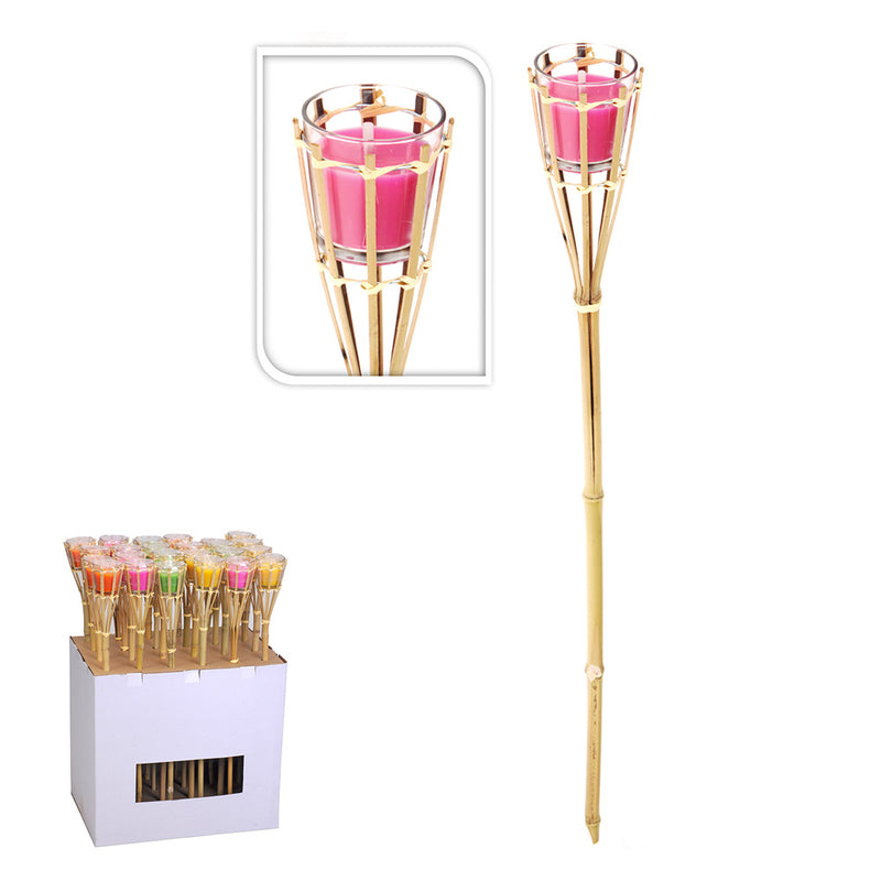 Garden Torch With Citronella Mosquito Repellent Candle Ø7.5x76cm Euro/U Assorted Colors/Models