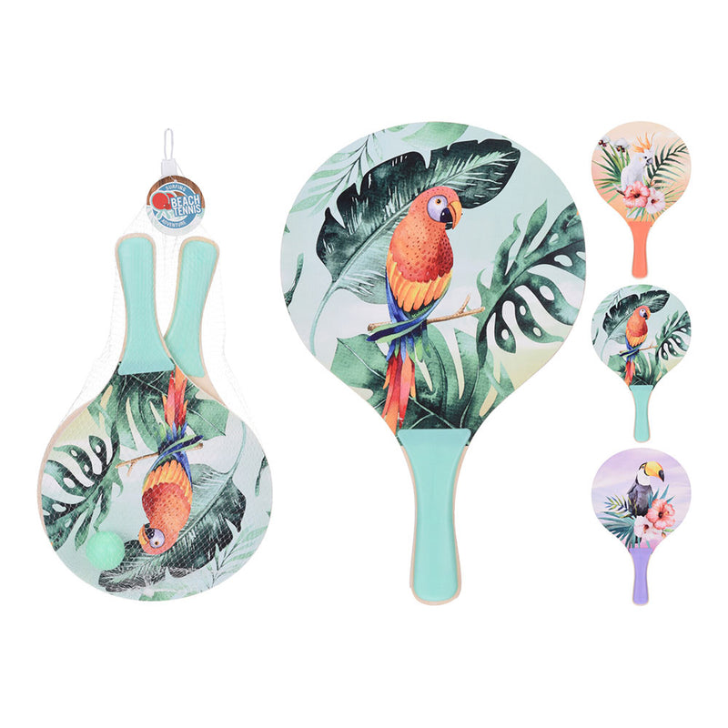 Set of beach paddles and ball in assorted colours/models