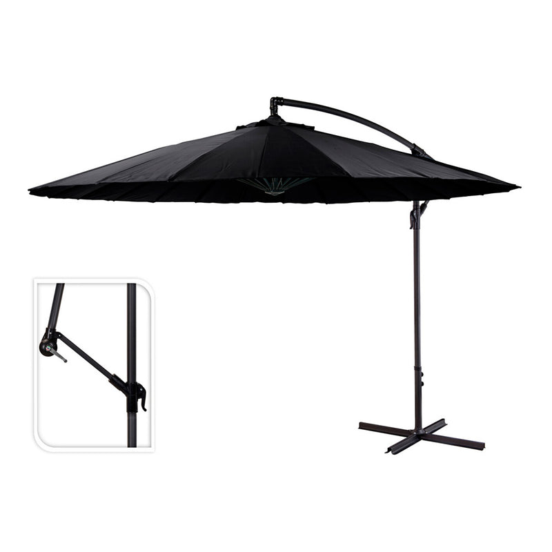 Parasol Excéntrico Altura Maxima 3M Ø300Cm Color: Negro