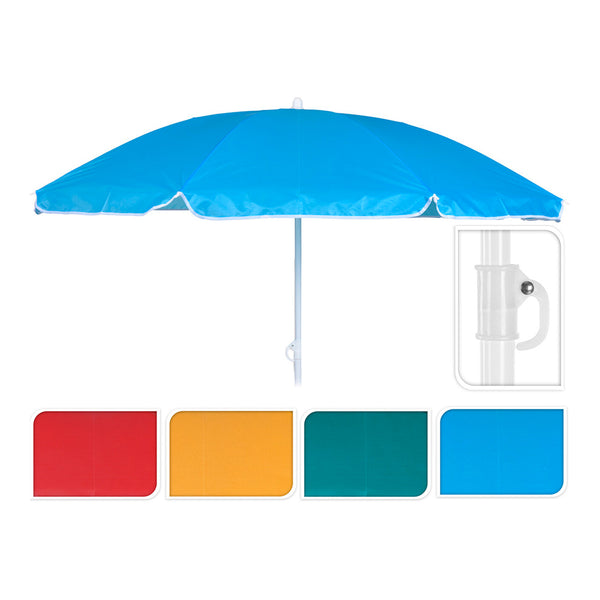 Beach Umbrella Ø142x160cm, Assorted Colors