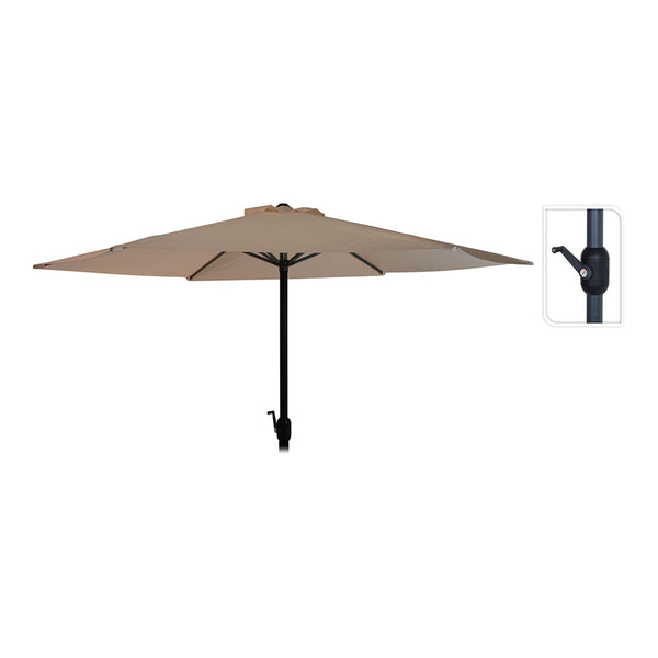 Parasol Ø300Cm Height 248Cm, Aluminum Pole With Crank Color: Taupe