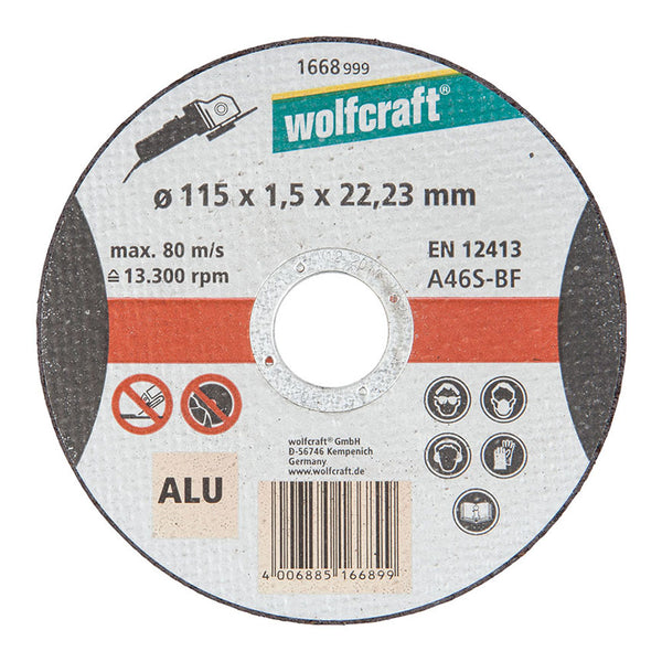 Disco De Corte Para Aluminio Ø115X1,5X22,23Mm. 1668999 Wolfcraft