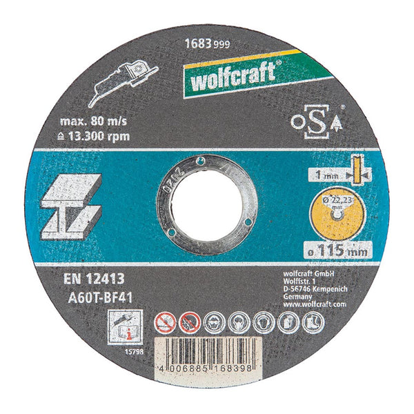 Disco De Corte Para Metal Ø115X1,0X22,23Mm. 1683999  Wolfcraft