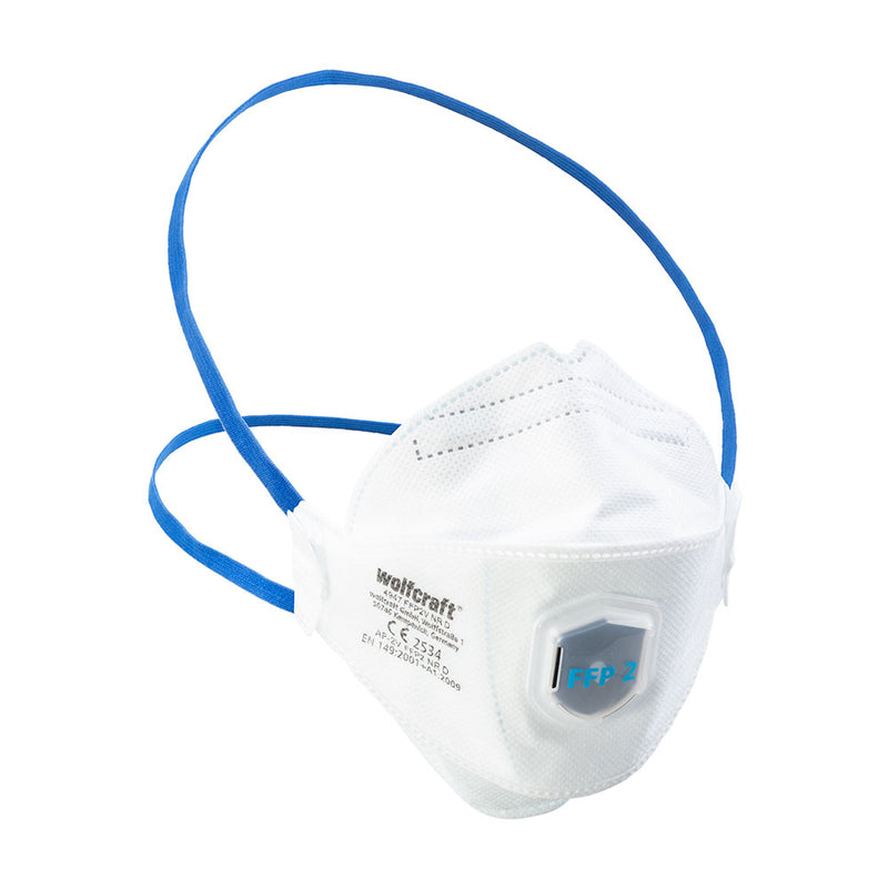 Pack of 2 FFP2 Nr D Anti-Dust Masks with Breathing Valve and Filter 4947000 Wolfcraft